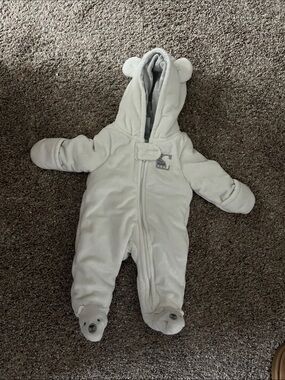 Neutral Cozy Hooded Baby Footie One-Piece with Bear Ears